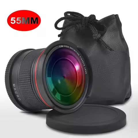 55MM 0.35x HD Fisheye Wide Angle Lens (w/Macro Portion) for Nikon D3400,D5600 and Sony Alpha A7 A7R 