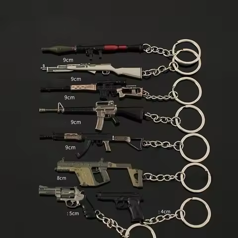 New Mini Alloy Keychain RPG Bazooka Desert Eagle Revolver S Small Gun Pendant Keychain Home Accessor