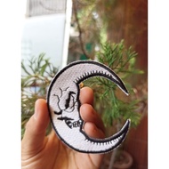 White Crescent Moon Embroidery Patch Emblem fictional character