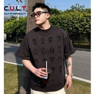 CULT纯棉美式重磅300克人像印花短袖小众休闲t恤男女夏季CULT pure cotton American heavy weight 300g per person45thh7nfgd3.my20