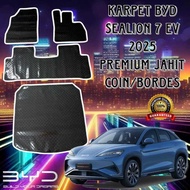 BagusKarpet - BYD SEALION 7 EV 2025 Car Rubber Carpet Sewing Type BORDES /COIN Full Set