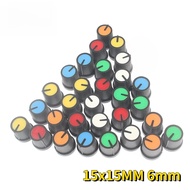 30 Chiếc Các Loại 6 Màu AG3 Nhựa Công Tắc Xoay Núm Bộ 15X15MM Chiết Áp Núm Điều Khiển Mũ Cho DIY Đèn