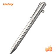UMISTY Alloy Pen, Silver Black Ink Bolt Action Pen, Stainless Steel Signature Pen
