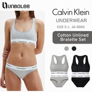 UNBOLEE Calvin Klein Underwear Cotton Bra Set Removable Foam Underwire Sports Bra