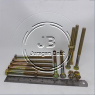 KEY BOLT 12 YELLOW NUT M8 X 100 LENGTH 10CM 10 CM 100MM 100 MM BMK M8X100 BOLT 8X100 8 X 100 PITCH D