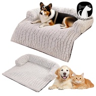Lovelysmile Dog Couch Bed Pet Calming Couch Plush Thermal Cat Bed with Anti-Slip Bottom Washable Rem