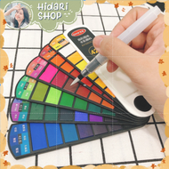 Màu Nước Grasp Dạng Thẻ Nén 18/24/36/42 Màu Tặng Kèm Bút Vẽ - Hidari