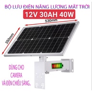 Pin Năng Lượng Mặt Trời cao cấp 40W30Ah Cho Camera Quạt Chiếu sáng Viễn Thông- lưu trữ được 2-3 ngày
