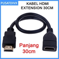 Kabel HDMI Extension 30cm Male To Female Perpanjangan Monitor LCD TV``