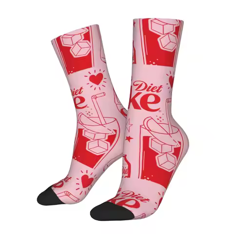 Funny Sock dDiet Coke dDiet Coke I Need a Diet Coke Illustration Vintage Seamless Pattern Printed Me