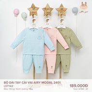 LiL Little Love long-sleeved off-the-shoulder clothing set for baby from 6m to 4y LDT142