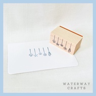 Seashells Garland Wooden Rubber Stamp - Nautical Ocean Beach Stamps - Scrapbook Journal Planner