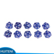 1/2/3/5 Pack of 10 Assorted Color Twenty Sided Dice D20 for D D RPG Party Games