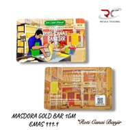 MASDORA 1GM GOLD BAR 999.9 ROTI CANAI BANJIR 1G GOLD BAR 9999 FINE GOLD PG CERTIFIED GOLD BAR AU 999