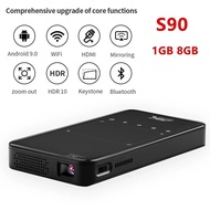 S90 迷你投影機手持式無線 WiFi 4K 鏡像 Android 9.0 8GB/32G 四核心適合家庭劇院戶外露營