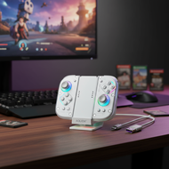 Aolion Joycon Handle Grip with RGB Charging Dock, Gaming Controller Bracket for Nintendo Switch Acce