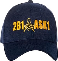 Artisan Owl 2B1 ASK1 Freemasons Masonic Square and Compass Embroidered Adjustable Baseball Cap (Blac
