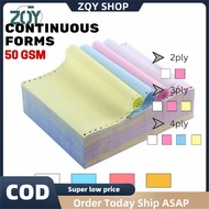 Dot Matrix Printer Carbonless Continuous Form 2-Ply 3-Ply 4-Ply 9.5x11/5.5 Inch Color Paper
