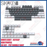 SIKAKEYB - White Gray - Pbt - Oem Height - Spherical - Keycaps