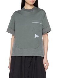 AND WANDER MESH PANEL CHEST POCKET T-SHIRT