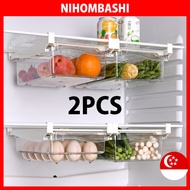 2pcs set - Plastic Refrigerator Hanging Drawer Storage Box Food Fruit Storage Egg Box Plastic Crisper Fridge Organizer