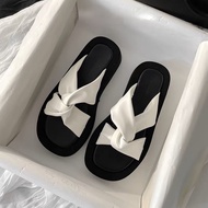 [Hoàn Tiền 15%]Dép nữ quai xoắn chéo hàn Quốc EMY cao 2p xinh xắn - form nhỏ lấy tăng lên 1 size