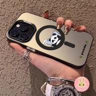Cute Panda Pattern Magnetic Casing For OPPO Find X7 X6 X5 Pro A17 A17K A16K A16E A95 4G A83 A71 A39 