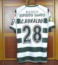 Retro 01 03 Sporting Lisbon #28 Ronaldo เสื้อแข่งฟุตบอล