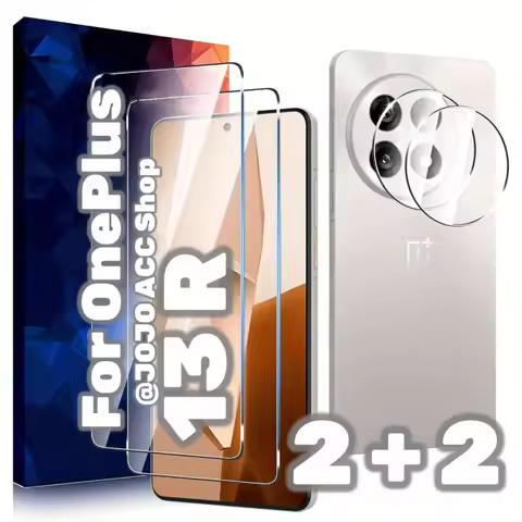 2Pcs Screen Protector+2Pcs Camera Lens Tempered Glass Protector for OnePlus 13R 12R 11R 10R 10T 9Pro