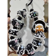 [sg seller] handpainted chanel inspired design crybaby / skullpanda / dimoo / molly phone strap / ba