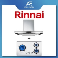RINNAI RH-C91A-SSVR 90CM CHIMNEY HOOD WITH TOUCH CONTROL + RINNAI RB-73TS 3 BURNER HYPER FLAME STAINLESS STEEL BUILT-IN