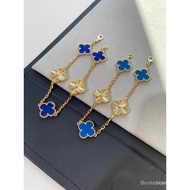 Van Cleef  Van Cleef & Arpels  [Deep blue with five flowers/Light blue chalcedony gold laser bracele