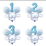 4pcs NEW CINNAMOROLL NUMBER BALLOON PACKAGE 100cm PASTELbiru