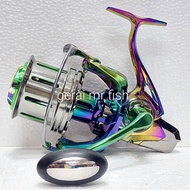 DEUKIO CC cc8000 10000 12000 surf casting fishing reel ( metal bady )( chrome rainbow )(screw-in hal