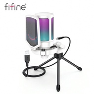 AmpliGame USB Microphone, PC Gaming Recording Desktop Laptop Mic, RGB Streaming Podcasting Condenser