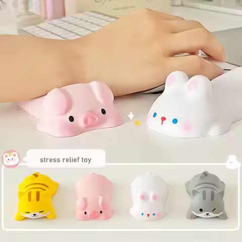 Cute Memory Foam Wrist Rest Kawaii Design Animal Shape Mouse Pad Support Slow Rising Squishy Toys Co