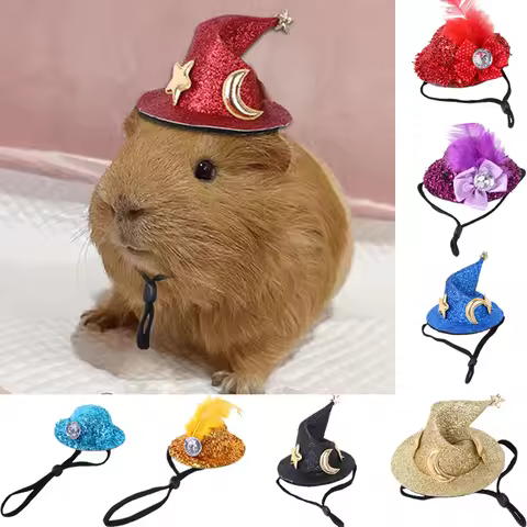 Diameter 5/7 cm Pet Hat for Hamster Rat Guinea Pig Cute Adjustable Small Animals Hats Pets Accessori