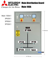 MDB MDB ตู้เมน 100A ตู้ควบคุมไฟฟ้า ตู้สวิทซ์บอร์ด Main Distribution Board รุ่นเมน 3P100A รับประกันการใช้งาน 1 ปีเต็ม