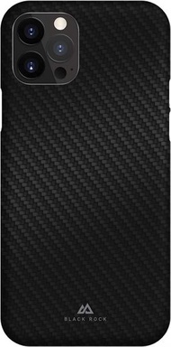 Black Rock - 適用於 Apple iPhone 12 Pro Max 碳纖維手機殼的超薄殼，纖薄，纖維外殼（柔性碳黑)
