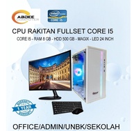 Cpu Rakitan Core i5 Ram 8 Gb Hdd 500 Gb Led 24 In Samsung curved Fullset
