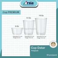 Plastic Cup/Flat Cup/Plastic Cup - 8 Oz/14 OZ/18 Oz/22 Oz - POLIPACK (arsiapackaging)