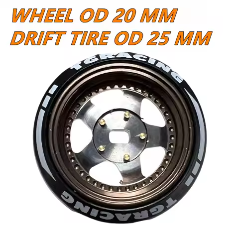 LS Studio LSD 1/27 CNC AWD Wheel (OD 20MM) GOLD 2PCS LS-WH-02-G