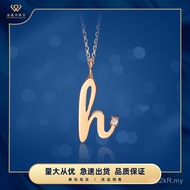 Letter Rose Gold 18K Pendant Necklace Necklace Fashion Fresh Clavicle Girl h Color Gold K Gold au750