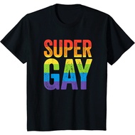 S-5XL Super Gay T Shirt - LGBT Pride Rainbow Flag Gay Lesbian T-Shirt