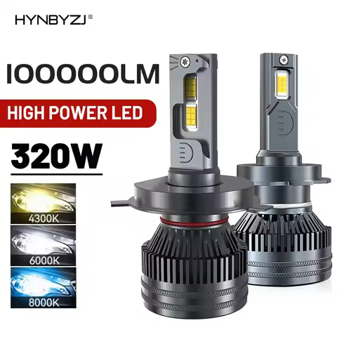 HYNBYZJ 320W High Power H7 H4 H11 LED Headlight H1 H8 H9 HB4 HB3 9005 9006 9012 Turbo Lamp4300K 6000