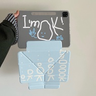 เคสป้องกัน iPad แบบพับ Y Gen10 Air6 Air7 ถอดออกได้ ที่ใส่ปากกา Im OK case iPad Gen11 Gen9 Air8 Gen12