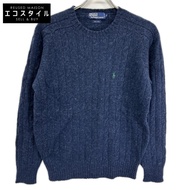 Polo Ralph Lauren 海軍藍 100% 羊毛針織套頭衫，飾有迷你小馬刺繡，S 碼 [二手]