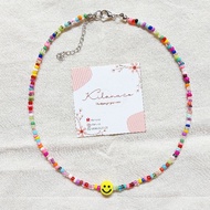 MANNAKA SMILEY Beaded Necklace CHOOSE COLOR / smile Necklace