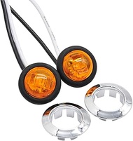 RoadPro RP534A2 RP534R2 Round LED Trailer Lights, Clearance Side Marker Light Kit, 3/4-Inch Round 2-