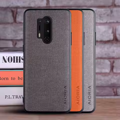 Textile Leather Case for Oneplus 8 Pro 8T soft TPU with back hard PC material camera protection desi